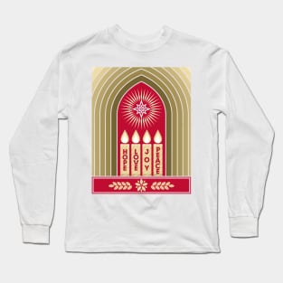 Four Advent candles lit in anticipation of the birth of Jesus Christ Long Sleeve T-Shirt
